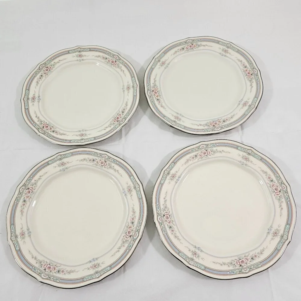 Noritake Rothschild Ivory China Platinum Band Bread & Butter Plates – Set of 4